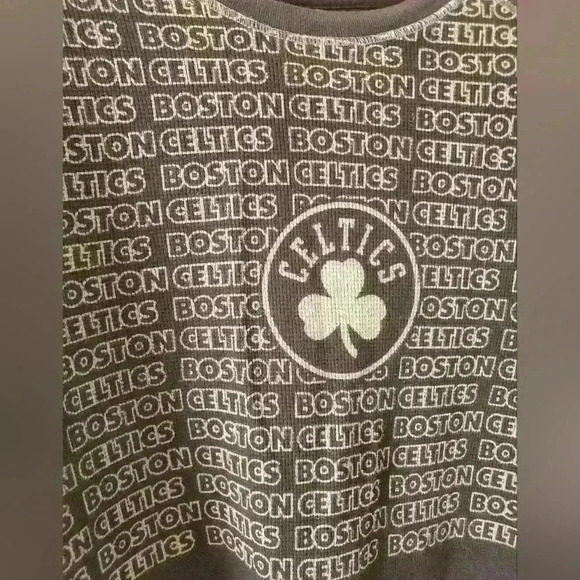 NBA BOSTON CELTICS  long sleeve waffle shirt men's medium - Picture 3 of 6